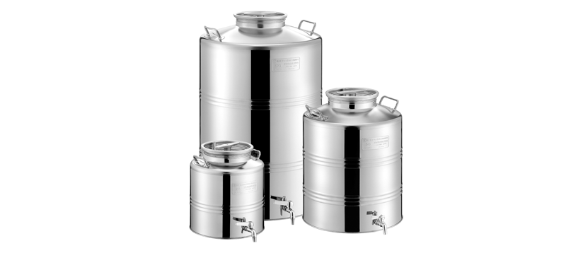 Stainless Steel Drums with Screw-Top Lid- Greece